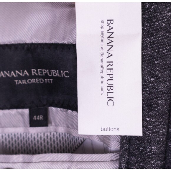 Banana Republic Blazer Sz 44R Cotton Tailored Fit Two Button Black 2 Btton Sport - Picture 14 of 16